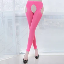 Длинные отвесные штаны женские ледяные шелковые блестящие открытые промежности прозрачные эластичные леггинсы блестящие красивые сексуальные леггинсы до колен