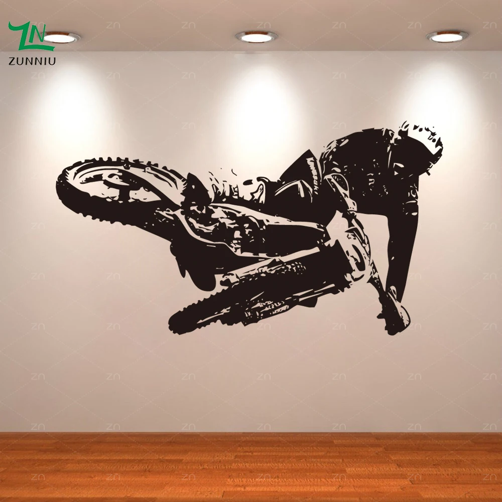 Billige Motorrad Racing Wandaufkleber Vinyl Wand Wohnzimmer Schlafzimmer Hintergrund Dekorative Wandbild Jungen Schlafzimmer Kunst Aufkleber