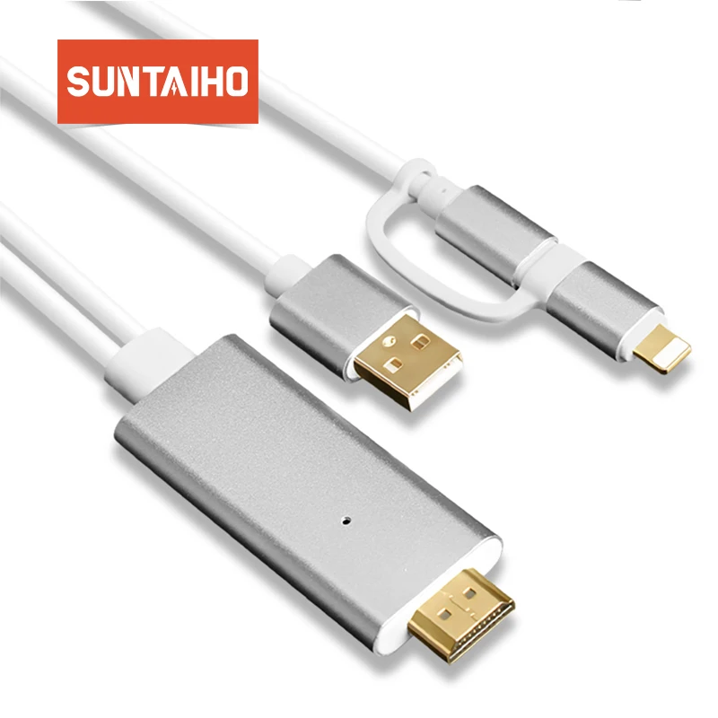 Преобразователь освещения Micro USB в HDMI цифровой AV для iPhone 5 6S 7 8 Plus ipad mini Samsung Galaxy S3 S4