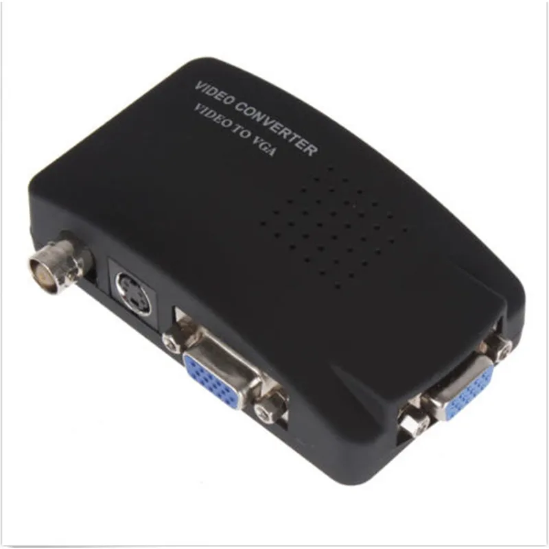 High resolutcin Video S-Video BNC To VGA Converter Adapter cable CRT/LCD monitor switch box For CCTV Camera DVD DVR PC