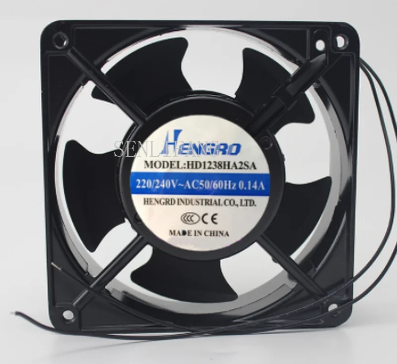 

Free shipping For HENGRD HD1238HA2SA AC 240V 0.14A 120x120x38mm 2-Wire Server Cooler Fan