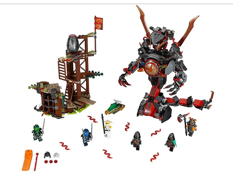 Продажа 734 шт 10583 ниндзя Мини фигурки набор совместимых LegoINGLY Dawn Of Iron Doom Ninjagoes 70626 строительные блоки игрушки для детей