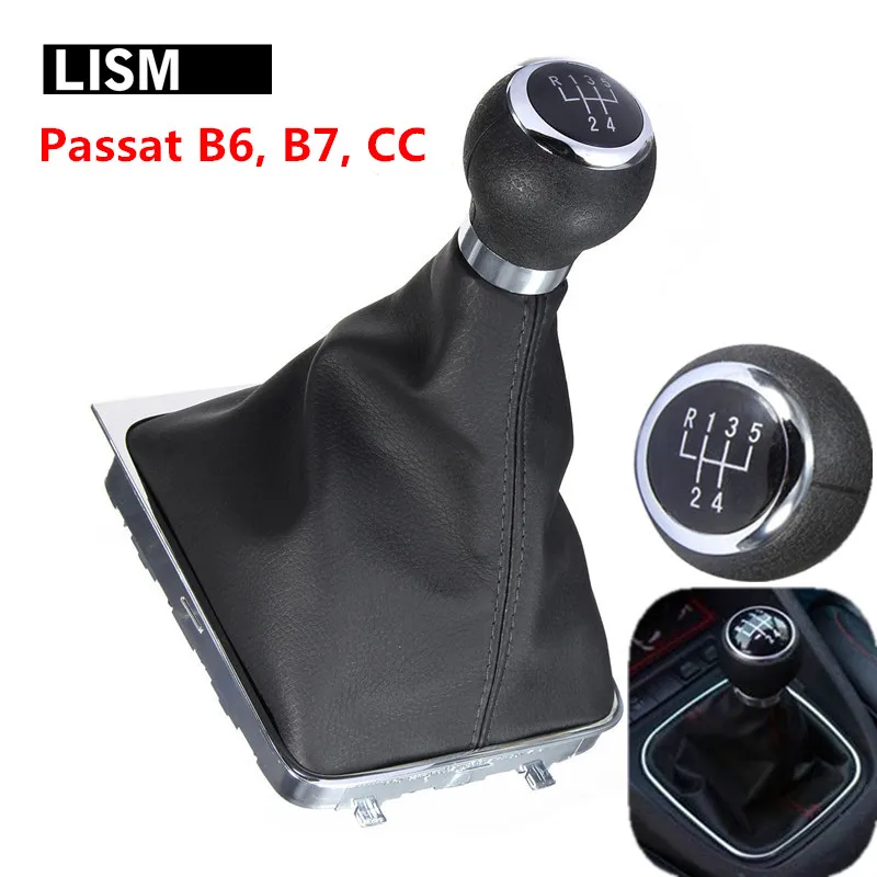 Хромированная 5 скоростей MT ручка переключения передач для Volkswagen VW Passat b6 b7 CC с