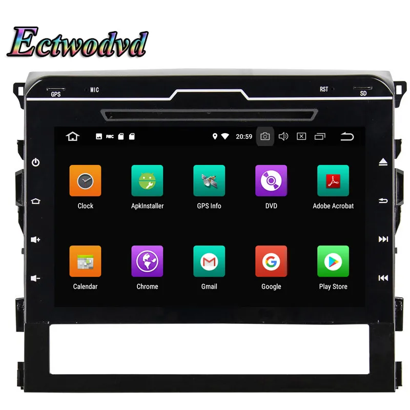 Perfect Ectwodvd Octa Core 4G RAM 64G ROM Android 9.0 Car Multimedia DVD Player GPS HeadUnit for Toyota Land Cruiser 2016 2017 2018- 2