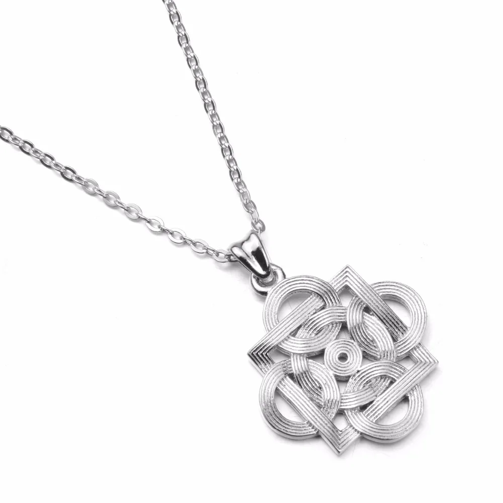 

Angel Caller 925 Sterling Silver Circle Square Necklace Pendant Hollow Out Circle and Square Pattern Pendant Fine Jewelry CYD120