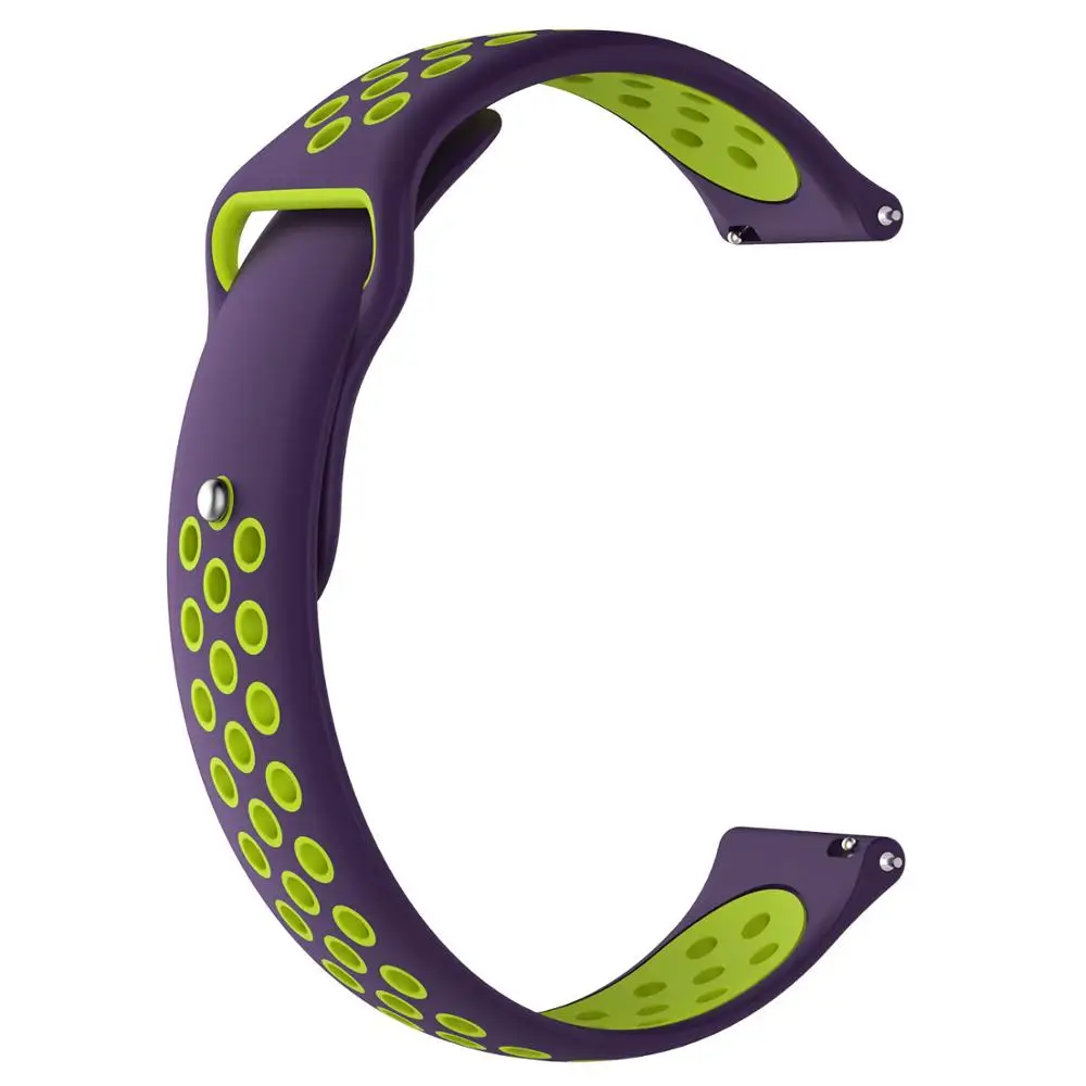 20 мм спортивный силиконовый браслет для Garmin Forerunner 245 м Смарт часы Напульсник браслет для Garmin Forerunner 645 245 Band - Цвет: Purple green
