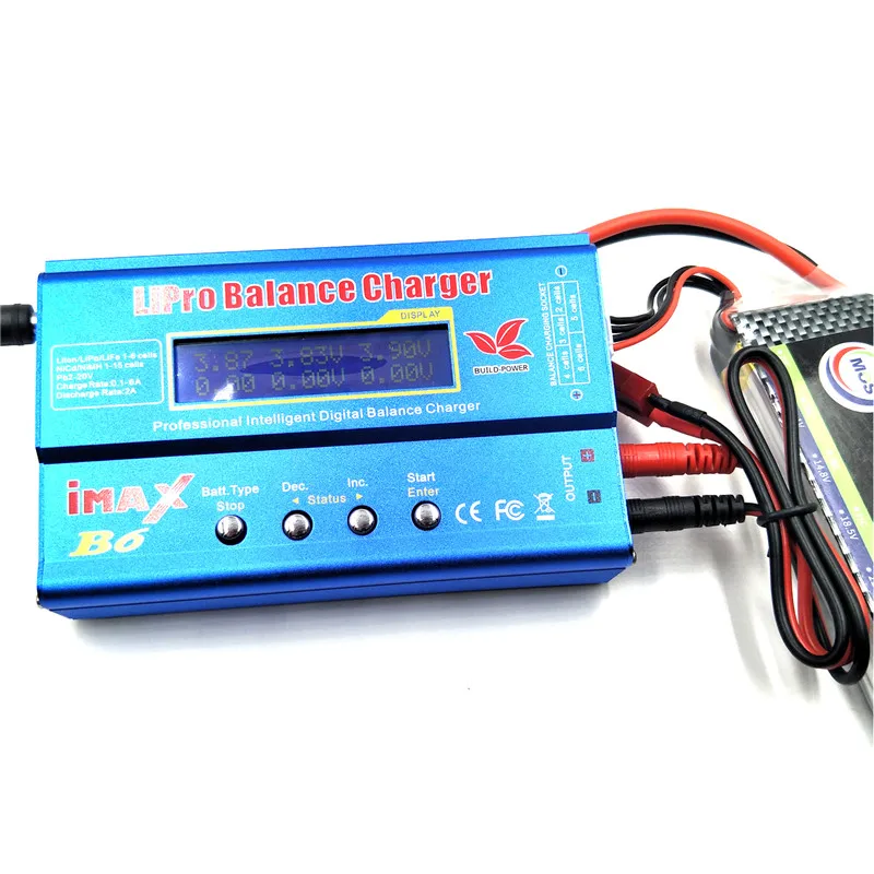 Koop BUILD POWER IMAX B6 RC Lipo NiMh Batterij Digitale Balans Lader met T Stekker of Tamiya Connector Calbe