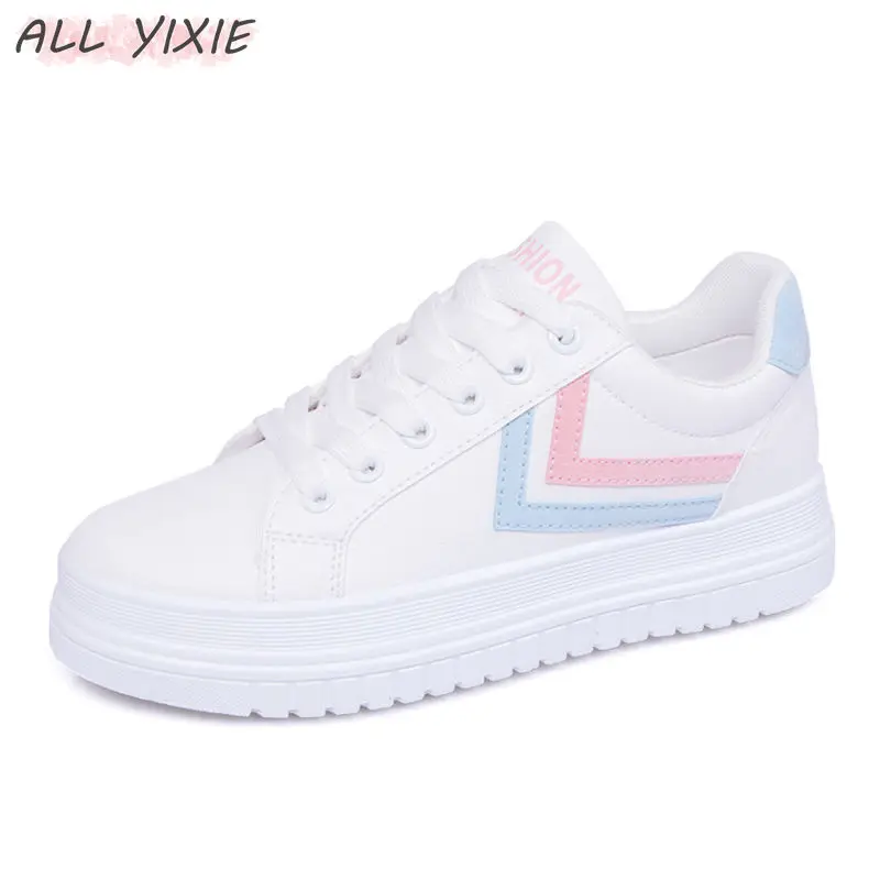 

ALL YIXIE 2019 Spring Fashion Wild Leisure Shoes Summer Help low Casual Breathable Platforms Women Sneakers Student Female Shoes