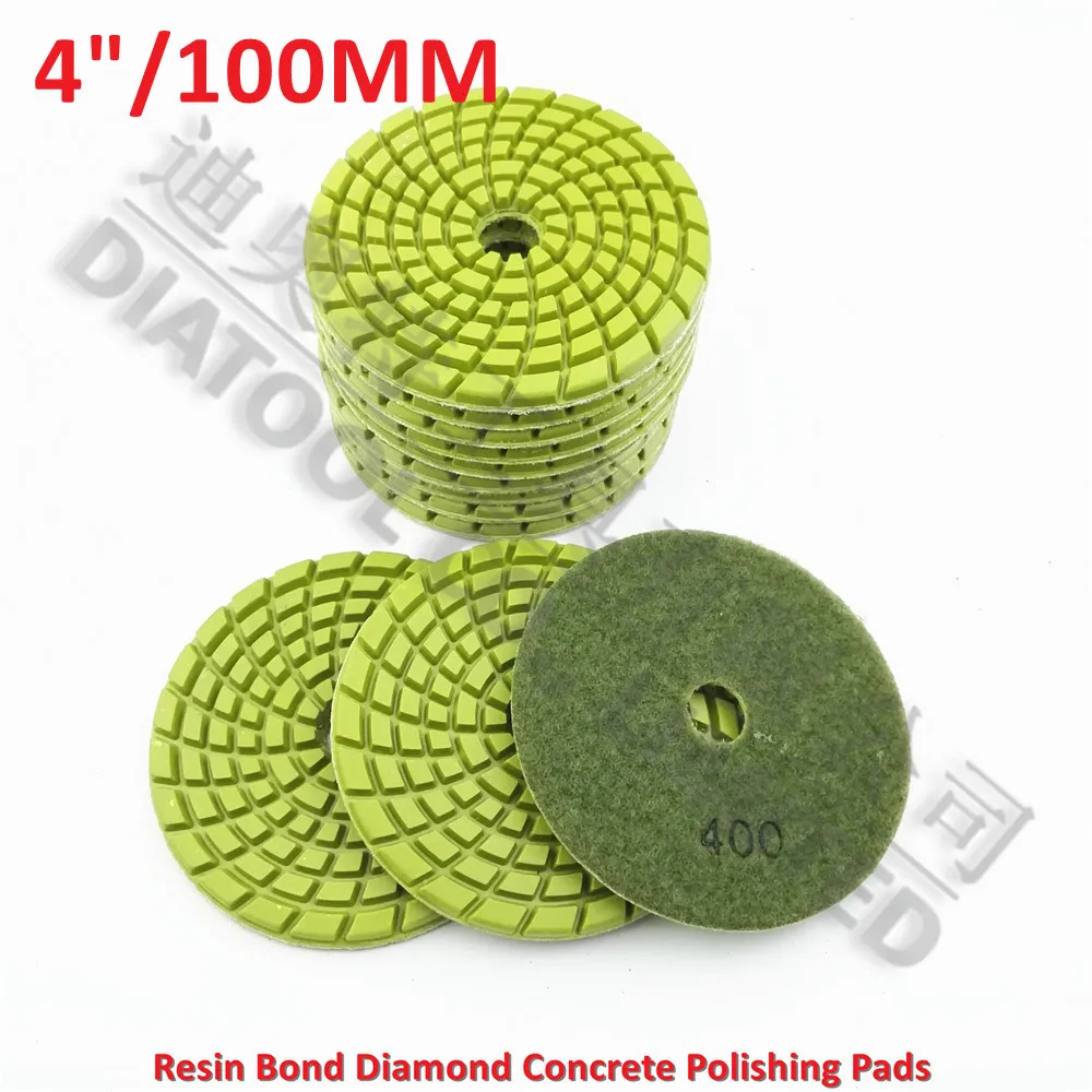

DIATOOL 12pcs 4inch Diamond Resin Bond Concrete Polishing Pads #400 Renew Pads Beton Floor Renew Reparing Disk Dia 100mm