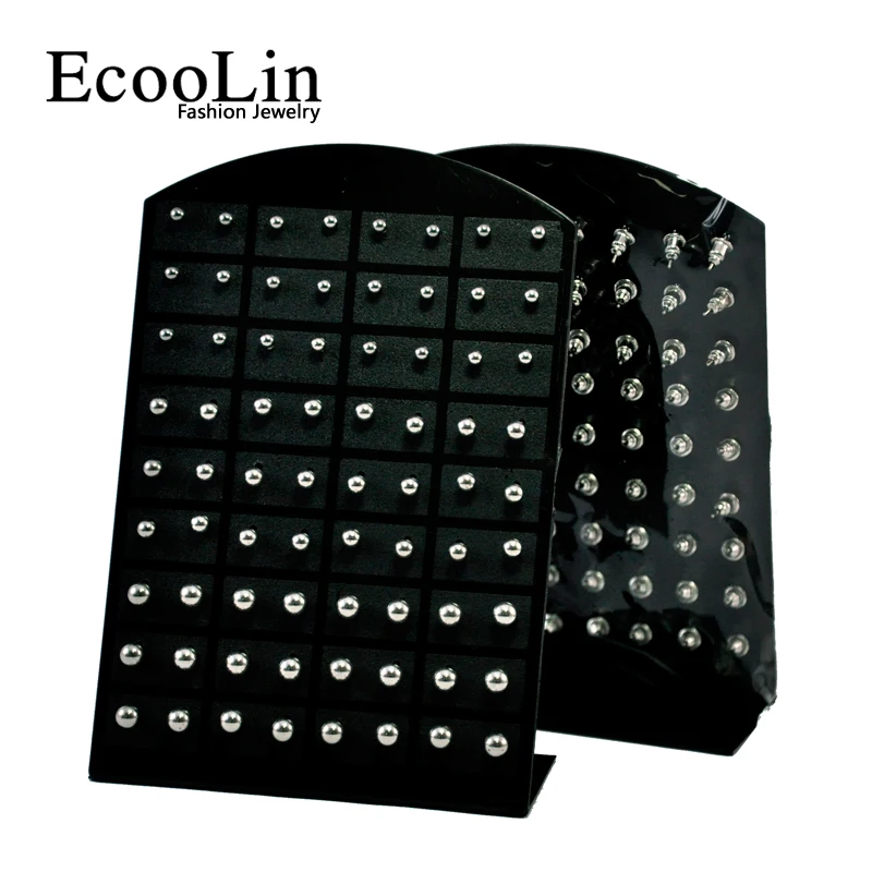 72 шт. одна карта ретро круглые металлические серьги из нержавеющей стали Диаметр 3-5 мм ювелирных изделий Bulks много дисплейных досок RL282