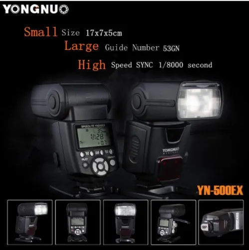 YONGNUO YN500EX ttl вспышки Speedlite с HSS 1/8000 для цифровой зеркальной камеры Canon | Электроника