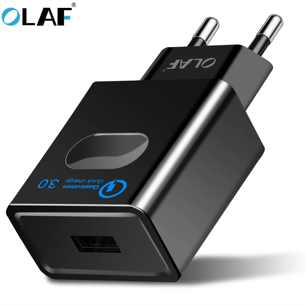 

Olaf 18W Quick Charge 3.0 Mobile Phone Charger Fast USB Charger EU/US/AU Plug Wall USB Charger Adapter for iPhone Samsung Tablet