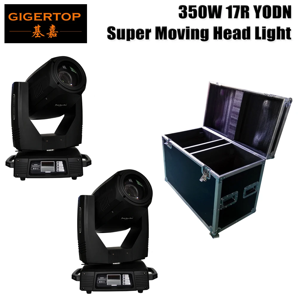 Freeshipping 2in1 Flightcase Pack 17R 350W YODN Stage Moving Head Light TP-17R 8 Facet/16 Facet Prism/Frost Lens 16/24 Channels