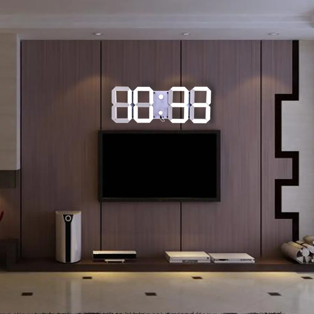 

Hot Selling Large LED Digital Wall Clock Modern Design Remote Control Home Decor 3D Decoration Big Decorative Watch White Black