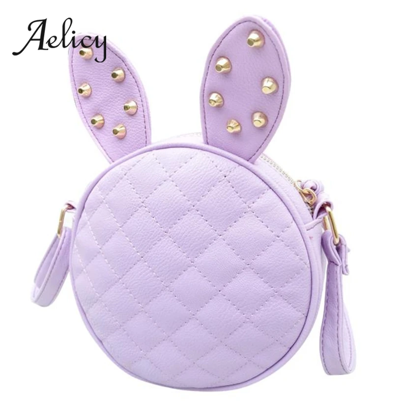

Aelicy Cute Rabbit Ears Handbag Female Solid Messenger Crossbody Bag Women Student Girls Soft Leather Shoulder Bag Mini Small