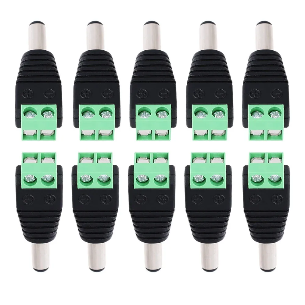 

DC Male to AV Screw Terminal Block Connector 10pcs kit for Power Adapter/CCTV