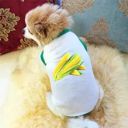 2018 питомец щенок летняя кукурузы рубашка Маленькая Собака Кошка Pet Одежда жилет футболка 0406