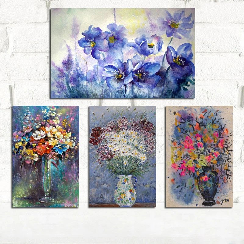 Beautiful Flowers Abstract Paintings Printed on Canvas