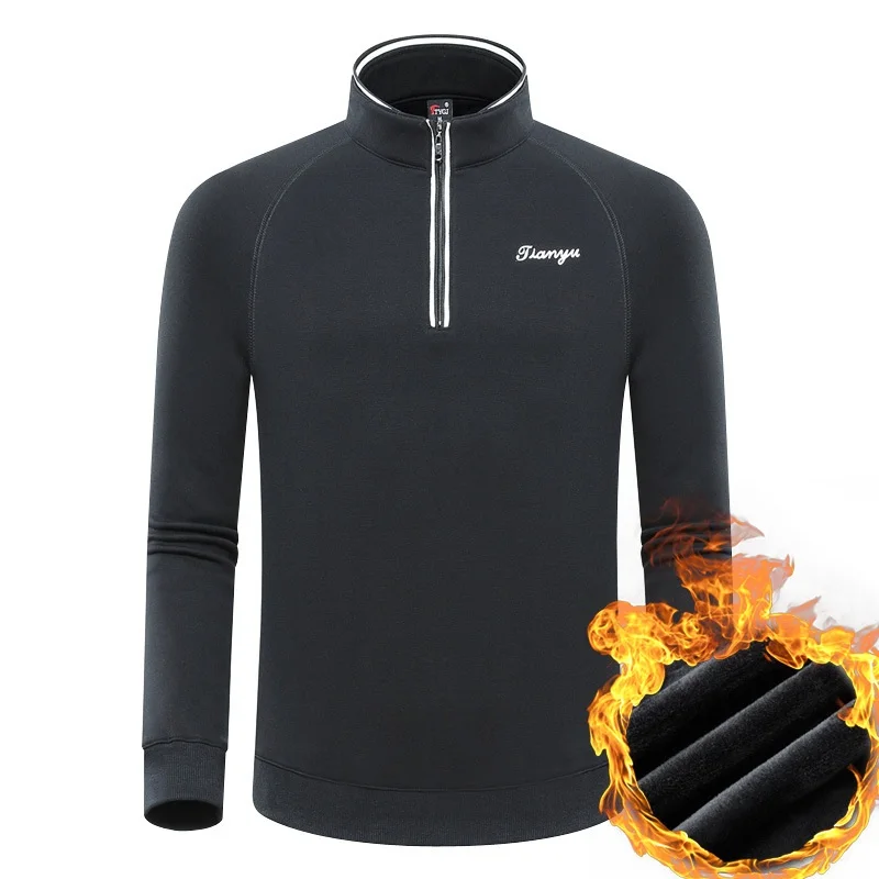 

Professional Men Full Sleeve Golf Shirt Soft Sport Golf Jerseys For Men Winter Fleece Keep Warm Zipper Collar Golf Tops D0655