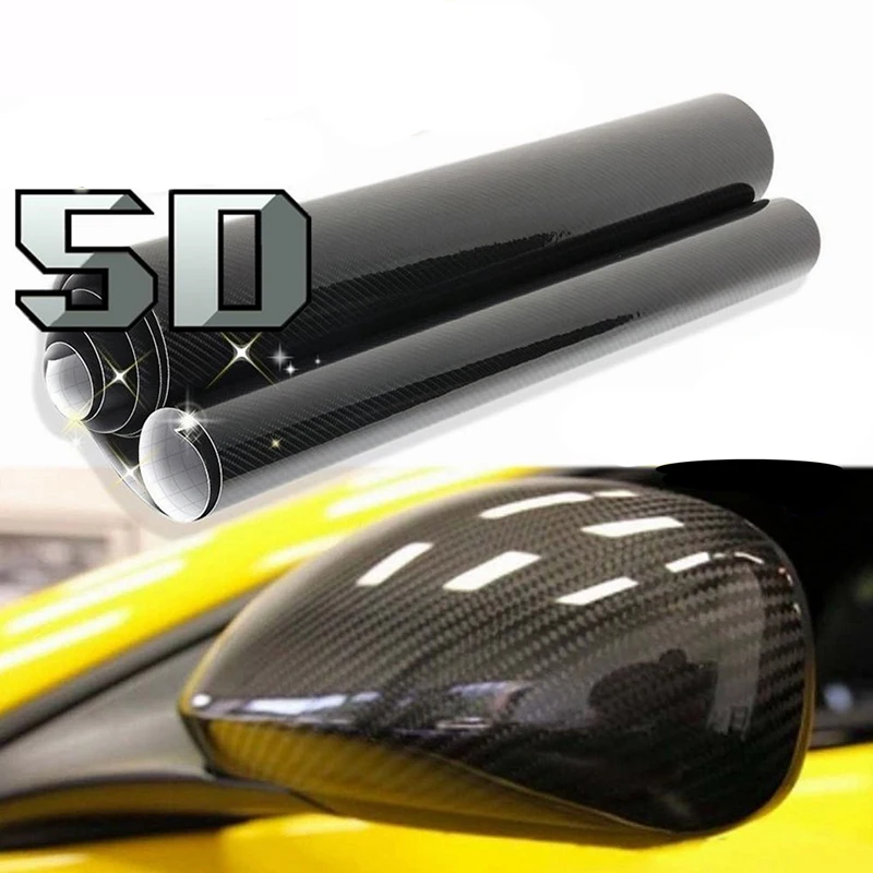 5D Film Carbon Car Sticker 30*152cm Glossy Fiber Vinyl Wrap Foil Waterproof Decorative Styling Decal | Автомобили и мотоциклы