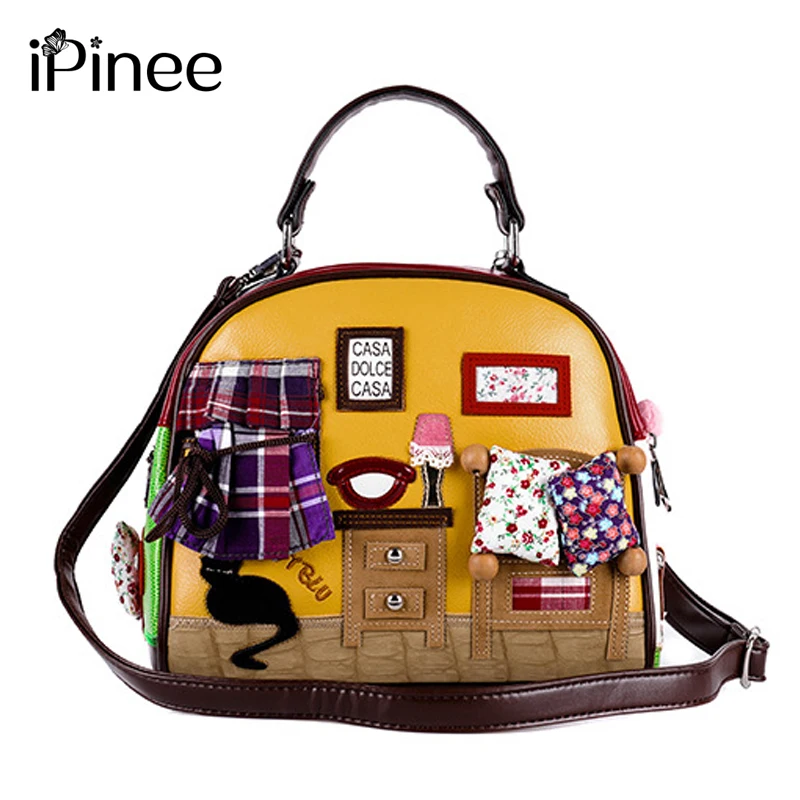 Koop IPinee Mode Vrouwen Schoudertas Itali euml; Braccialini Handtas Stijl Retro Handgemaakte Stijlvolle Vrouw Messenger Bags