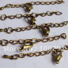 500 шт. античная бронза 5 см удлинитель звено цепи с 12 мм застежкой омар