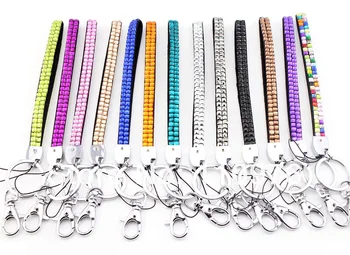 

1pcs Shinning Bling Crystal Rhinestone Wrist Hand Strap Short Lanyard for Mobile Phone Badge Holder Key Holder