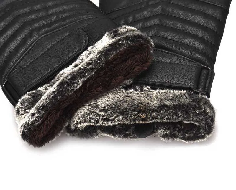 Мужские перчатки из искусственной кожи противоскользящие зимние Утепленные теплые перчатки для дивана плюшевые теплые перчатки# RN