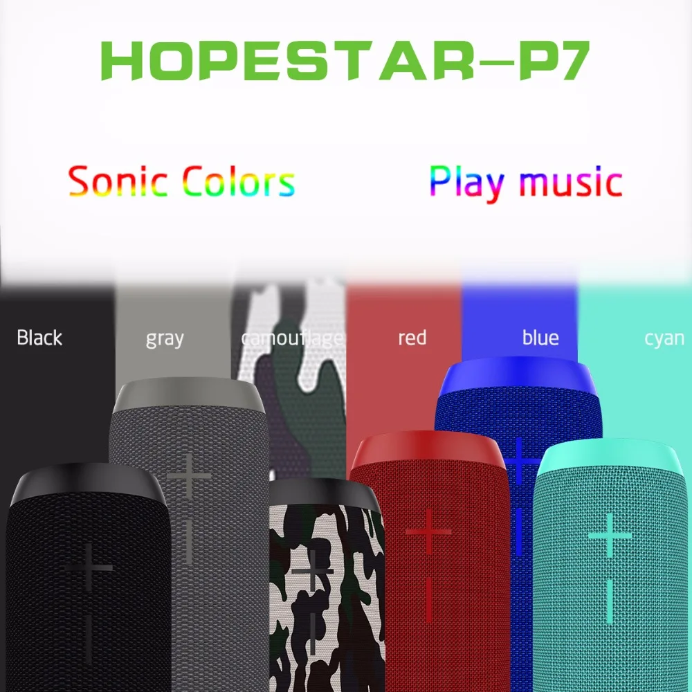 HOPESTAR P7 Портативный беспроводной Bluetooth динамик IPX6 Водонепроницаемый Колонка коробка бас мини сабвуфер стерео громкий динамик зарядка мобильный