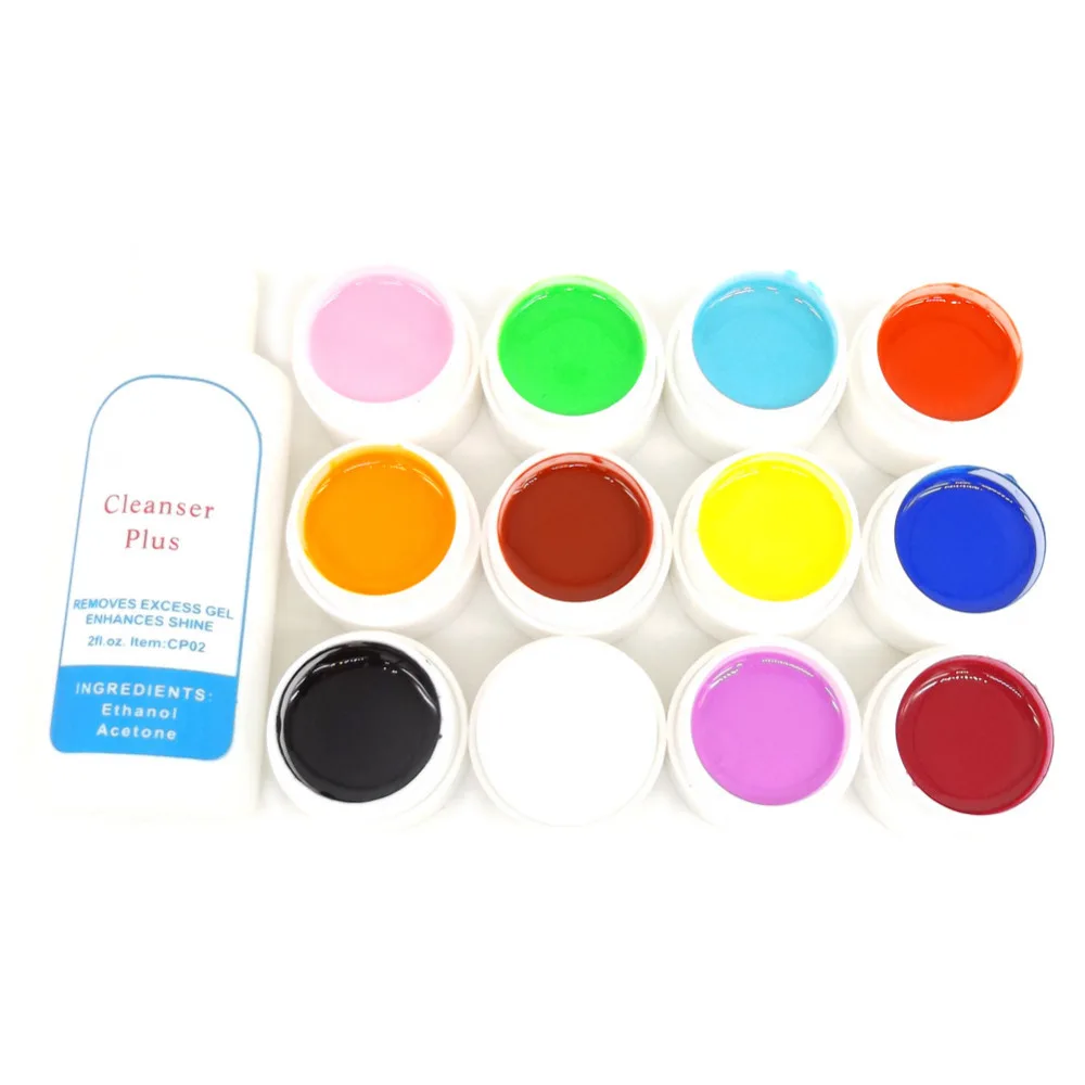 12 Color UV Gel Builder Nail Art Cleanser Plus Set in Nail Gel From Beauty Health On 