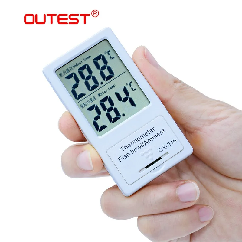 LCD Digital Fish bowl ambient Thermometer hygrometer indoor water