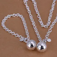 S057 торговля, 925 Серебряный ювелирный набор, Модный Ювелирный набор шар из двух частей ювелирный набор