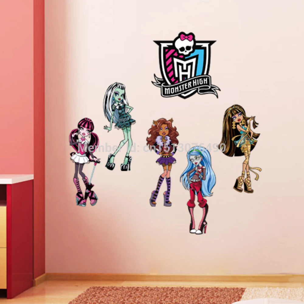 Monster Cartoon wall art girls room home decorations 1416 bedroom wall