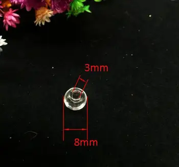 

100pcs 8mm diy Transparent clear Glass Cover Glass Bulb Ball DIY Glass Vial Bottle, round glass vial necklace pendant jewelry