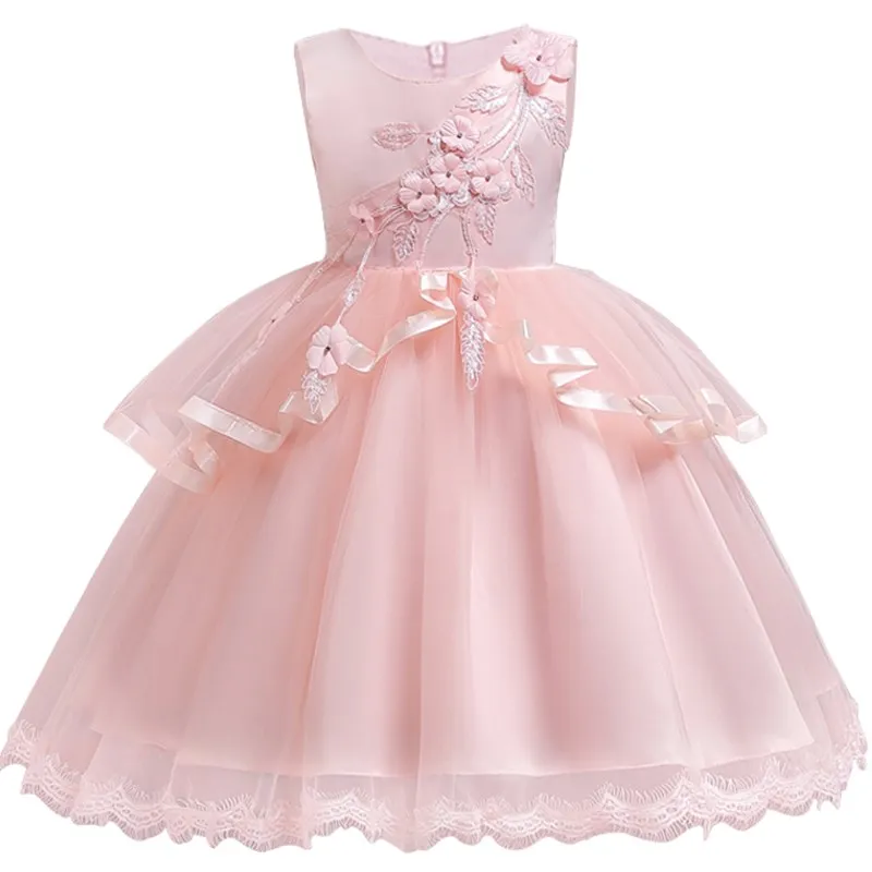 

Flower Girls Diamond Lace Sequined Gown Princess Children Girl Gress For Wedding 3-14 Years Girls Birthday Party Prom Dresses