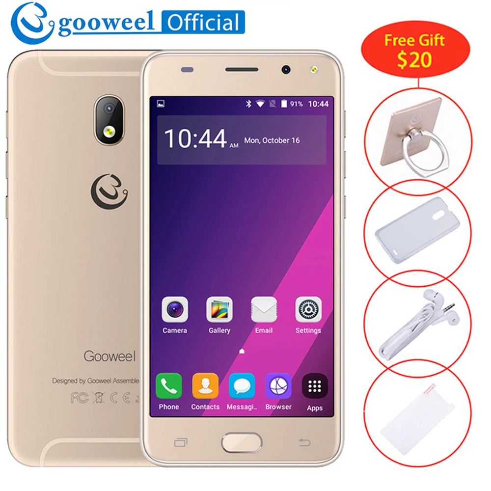 Gooweel S7 3g смартфон MTK6580 четырехъядерный 5 0 дюймов ips экран Лицо ID мобильный телефон