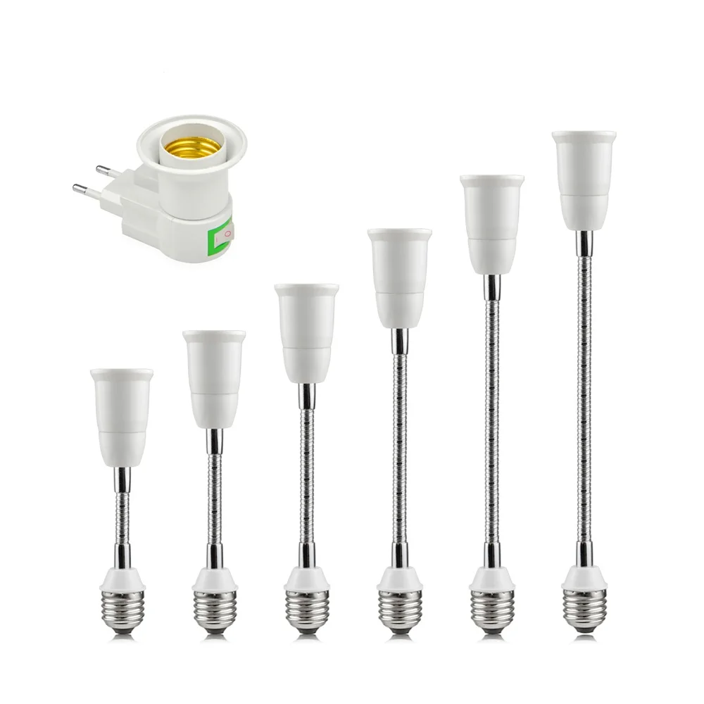 

E27 Lamp Holder Flexible Extension Lamp Bases 16/20/30/35/50/60cm Extent Light Socket Bulb Holder Soporte Bombilla Lampara