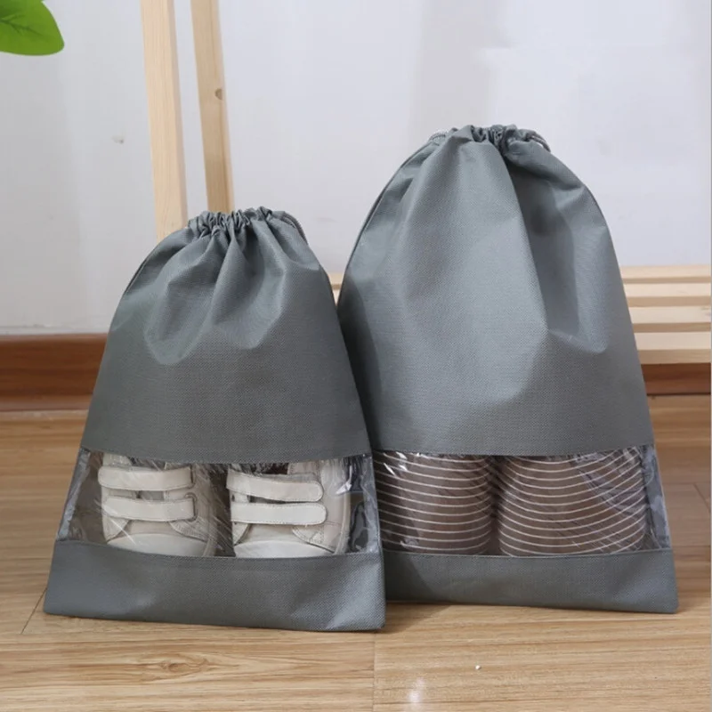 Сумка для хранения обуви нетканый прозрачный шнурок жгут карман мешок для обуви пыле расходные материалы
