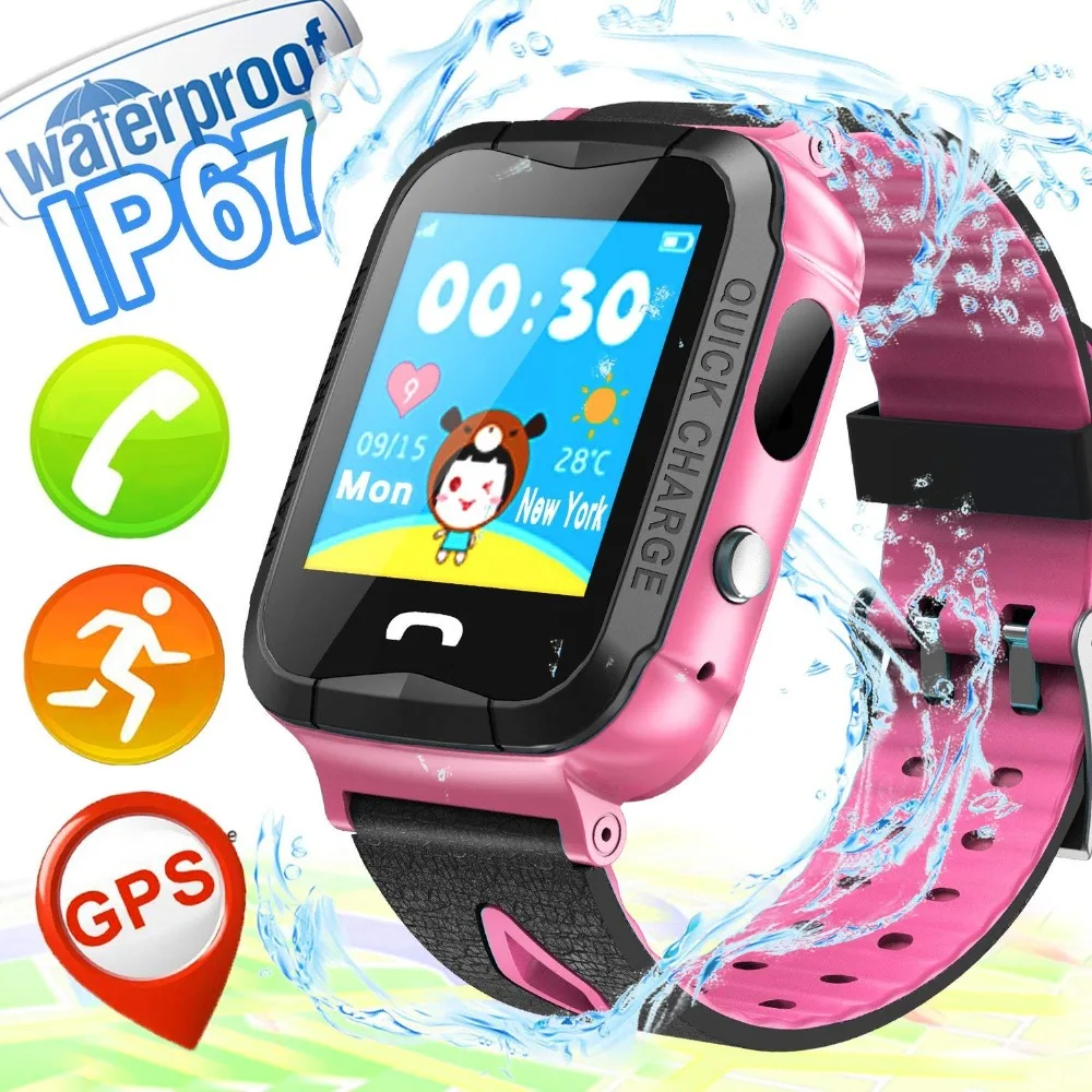 

2018 V6F Child Waterproof baby GPS Smart Watch with Camera Flashlight SOS Call Location Touch Screen Anti-Lost Monitor Tracker