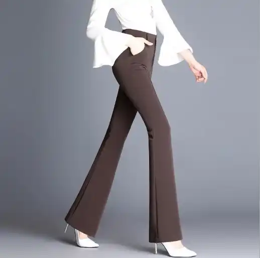 black flared suit trousers