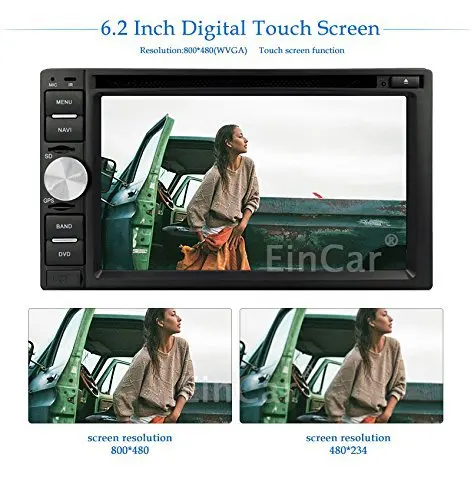 Sale 6.2" Double Din Car Stereo HD Touch Screen In Dash Gps Navigation car DVD CD player radio AM FM Bluetooth AUX WIRELESS Camera 2