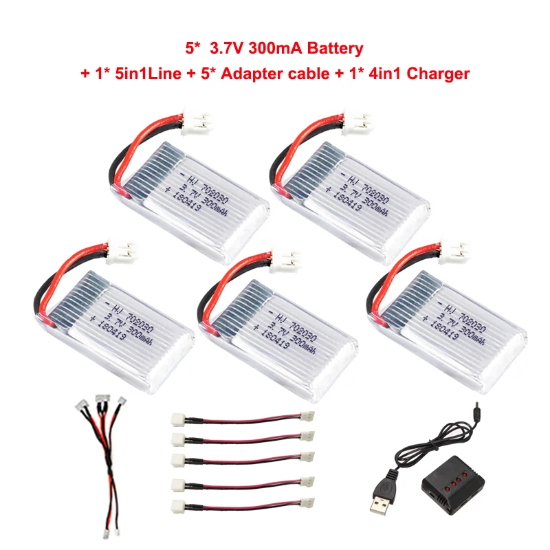 

Аккумулятор Lipo 3,7 в 300 мАч для дрона JJRC H56 T2G, запасная часть для РУ квадрокоптера