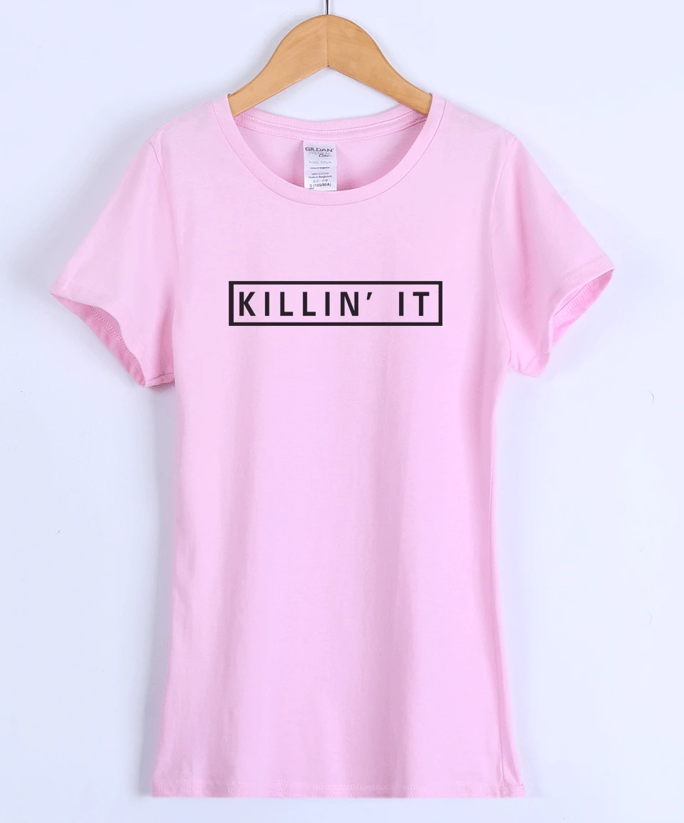 Killin It модные хлопковые футболки для женщин Топы Harajuku футболка с коротким рукавом