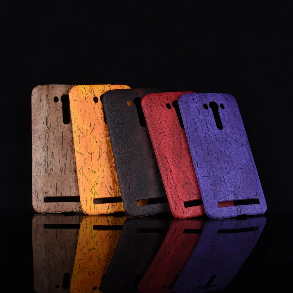 

New For Asus Zenfone 2 Laser ZE550KL Case Asus Z00LD Wood PU Leather PC hard Cover For Asus Zenfone 2 Laser ZE551KL Phone Cases
