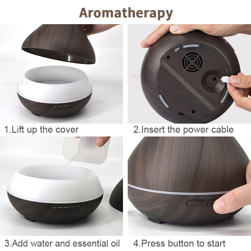 KBAYBO 500mL Fernbedienung Große Kapazität Luftbefeuchter für Öl Elektrische Aroma Diffusor Ultraschall luftbefeuchter für Home