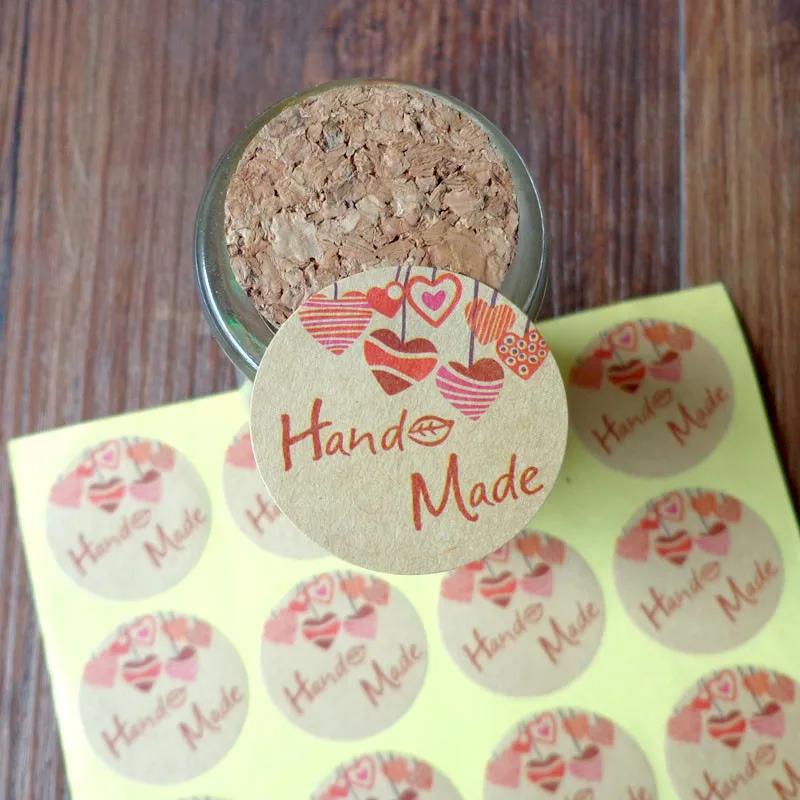 

Wholesale 600pcs HANDMADE Packaging Labels Stickers Seal Decoration Stickers Craft Gift Paper Tags Free Shipping
