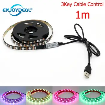 

1M/2M/3M LED TV Backlight Strip Light Bar TV Back Lighting 3 key Remote Control With USB Remote TV Background Lighting 5050SMD
