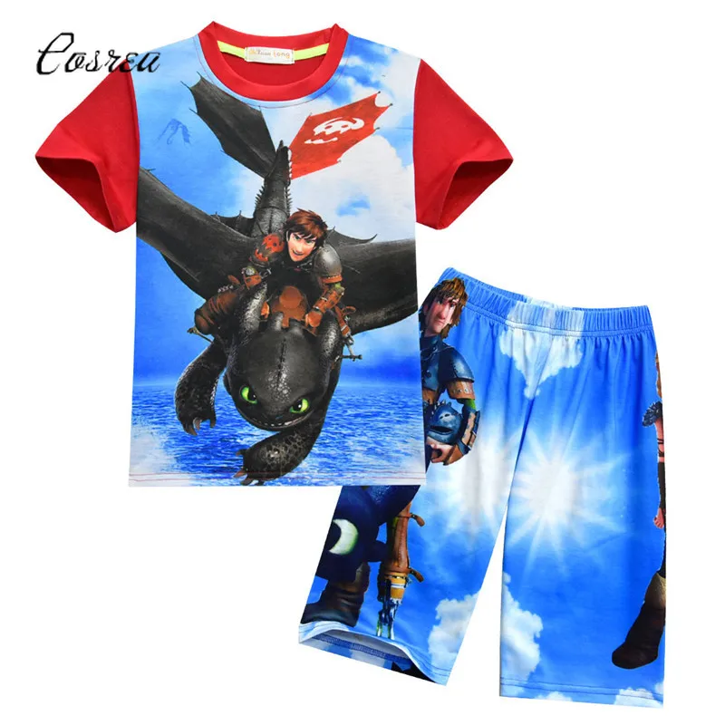 

How To Train Your Dragon Children Shirt Boy Shorts Girl Sport Suit for Boy Cosplay Toothless Halloween Costume for Kids Party