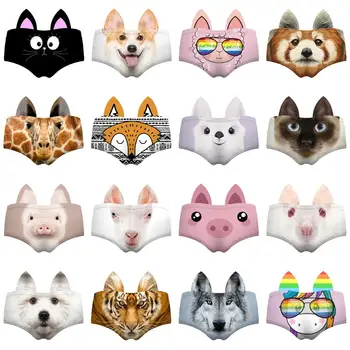 

LEIMOLIS Cat dog Pig Animal funny print sexy ear panties female kawaii Lovely underwear push up briefs women lingerie thongs