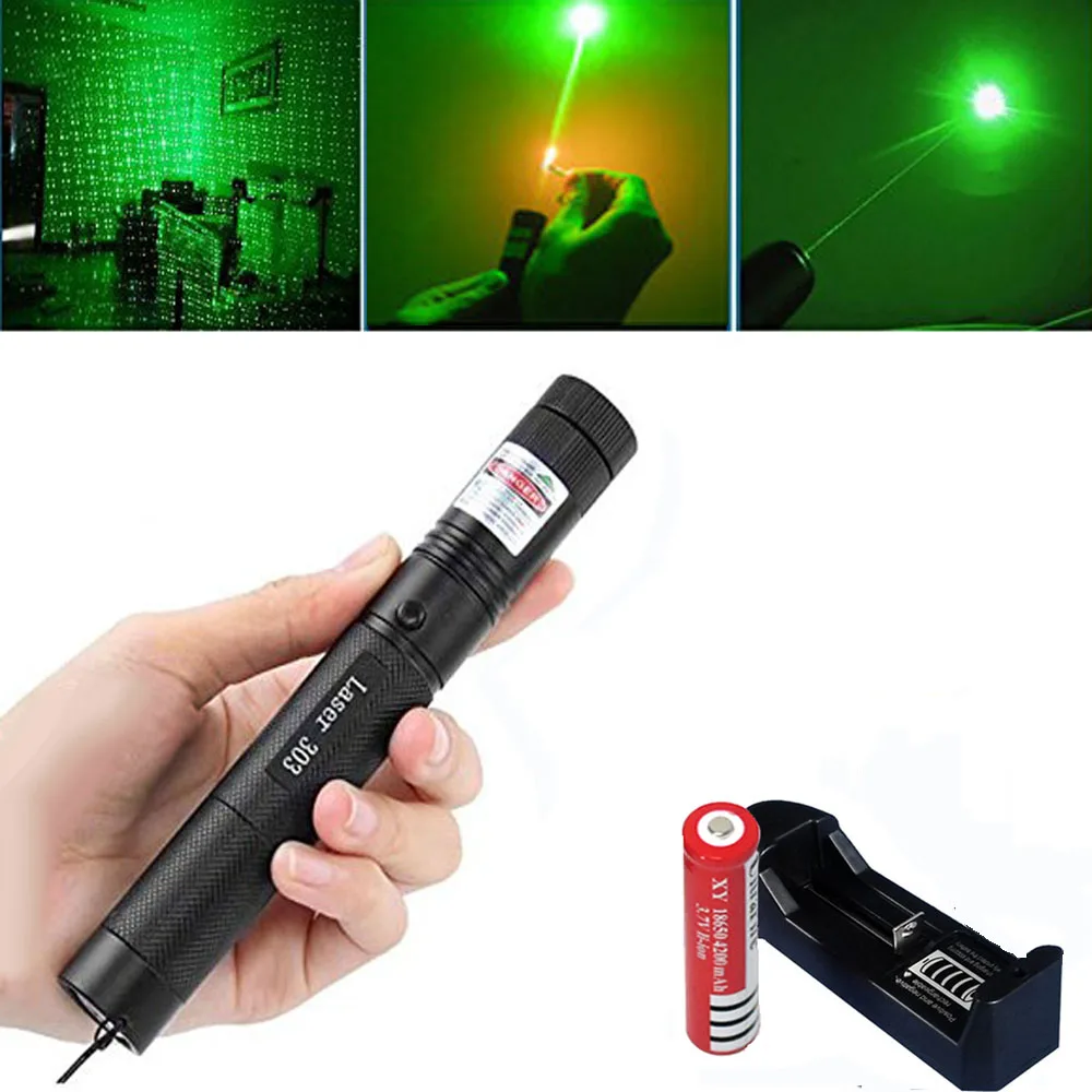 

Green Laser sight High Power hunting Green Dot tactical 532 nm 5mW 303 laser pointer verde lazer Pen Head Burning Match